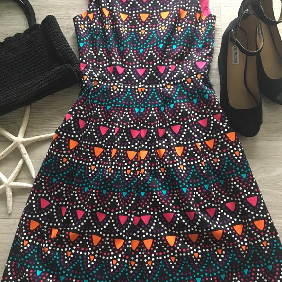 nanette lapore size 4 multicolor fit & flare dress - Picture 4 of 4